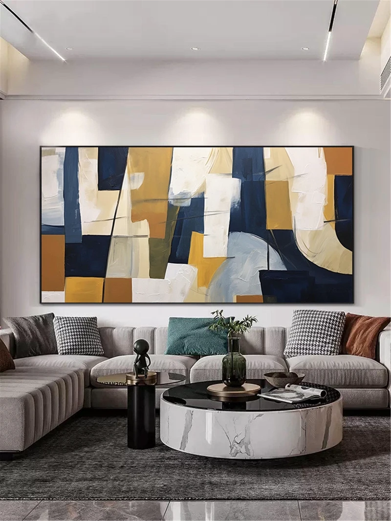 Modern Abstract Texture Art Painting for Minimalist Living Room Wall Decor
