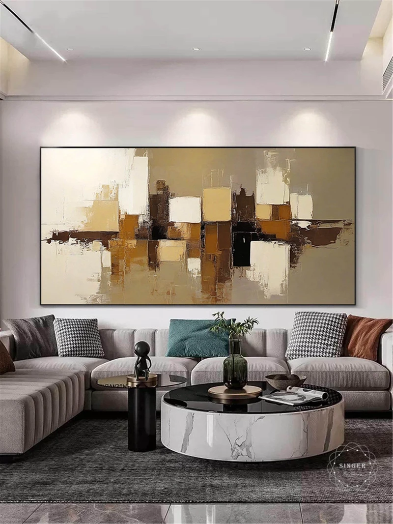 Abstract Canvas Painting Large 3D Texture Framed Modern Artwork for Sale