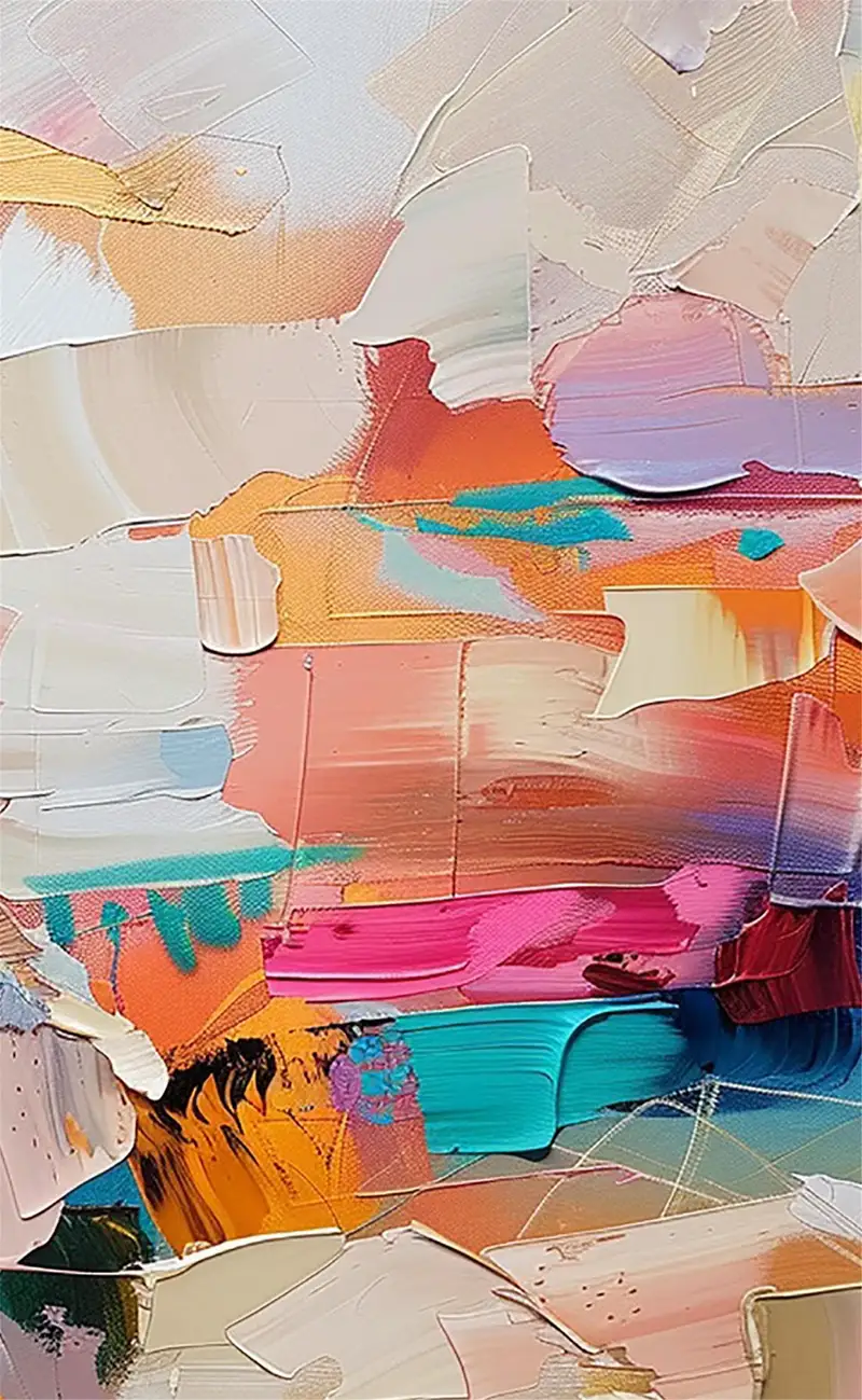 Framed Abstract Acrylic Painting for Large 3D Modern Wall Art