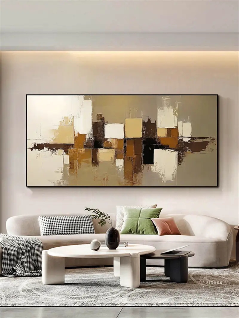 Abstract Canvas Painting Large 3D Texture Framed Modern Artwork for Sale