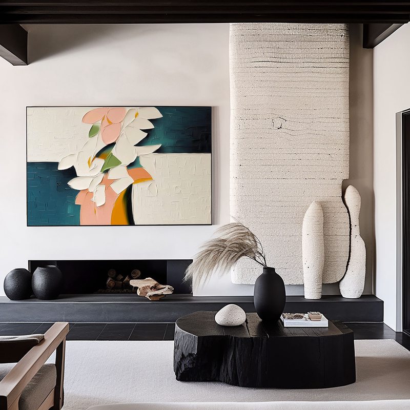 Large Modern 3D Textured Wall Art – Colorful Abstract Painting