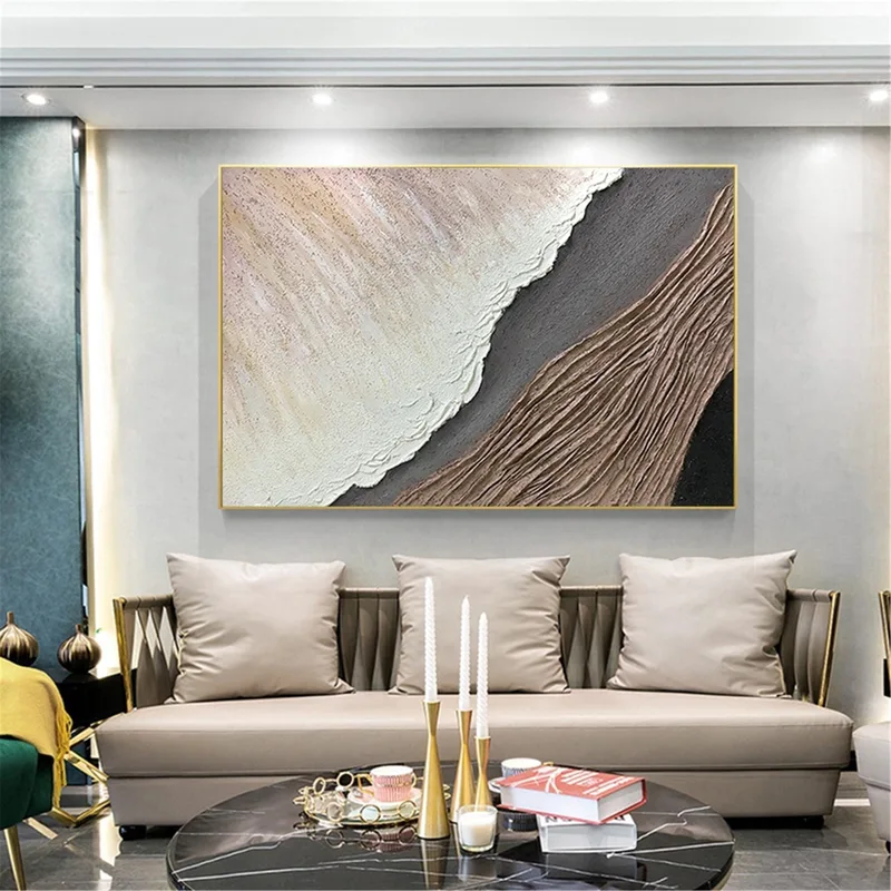 Modern 3D Textured Abstract Painting on Canvas Large Framed Wall Art