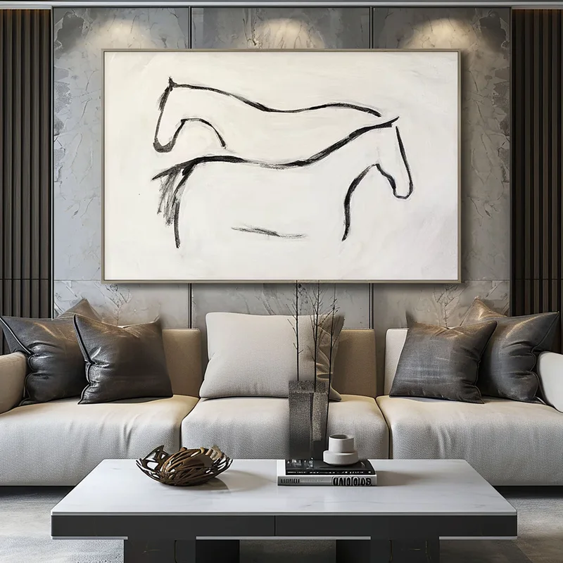 Buy Large Black and White Textured Art - Minimalist 3D Framed Painting