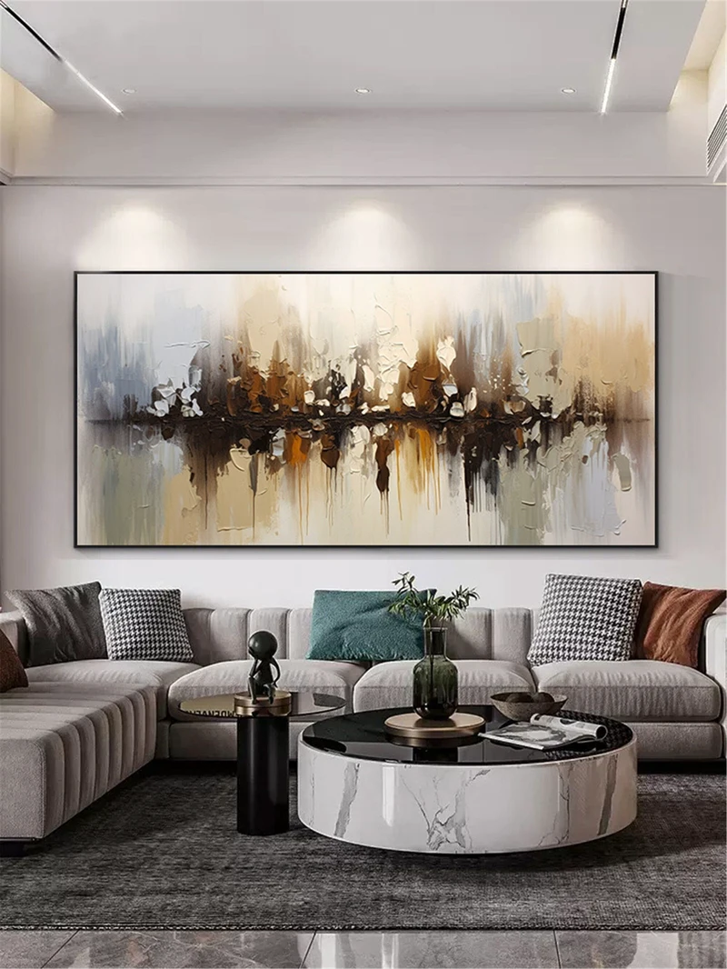 Modern 3D Abstract Painting on Canvas Large Textured Framed Artwork Sale