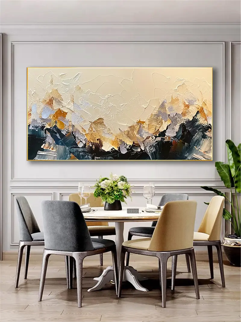 Large Modern Textured Abstract Painting for Living Room Wall Decor