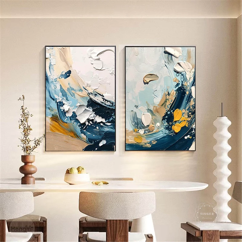Large Minimalist Textured Abstract Painting for Modern Wall Decor