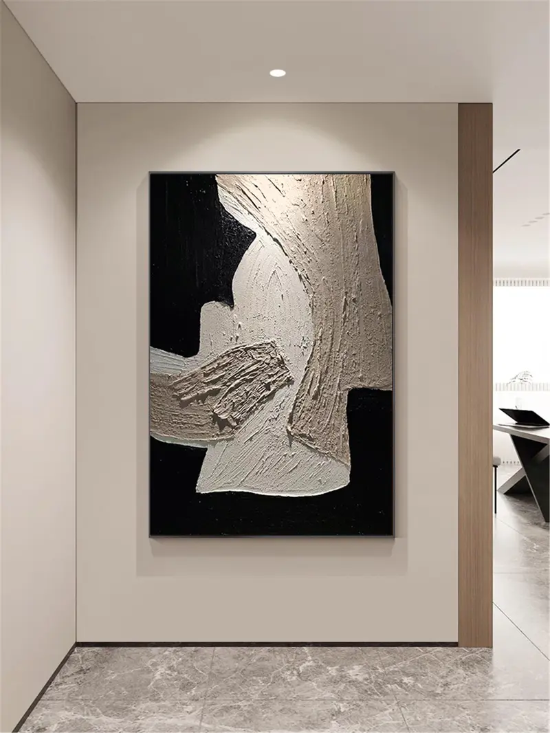 Large Abstract Canvas Painting Framed 3D Textured Modern Artwork to Buy