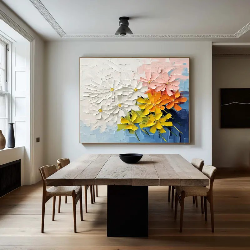 Large Colorful Abstract Cityscape Art – Modern Wall Decoration