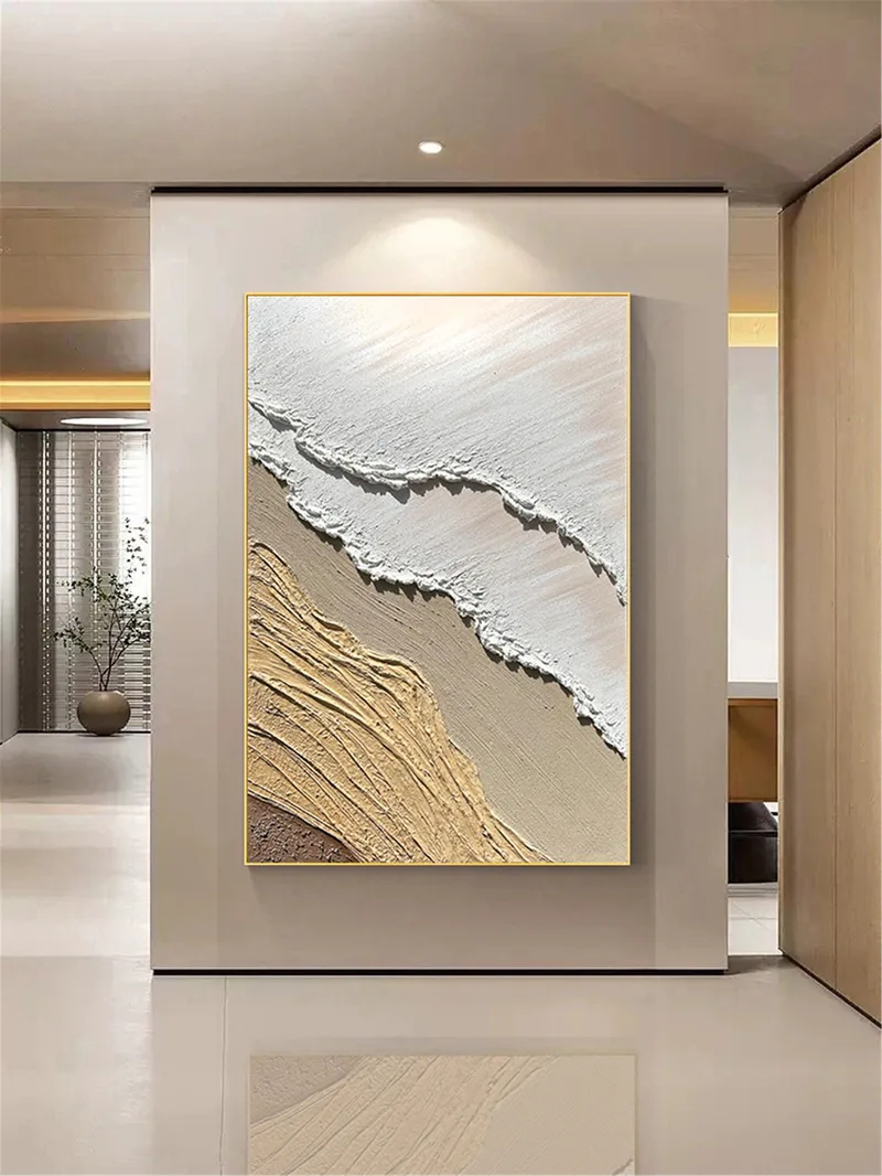 3D Minimalist Abstract Texture Art Large Framed Modern Painting Sale