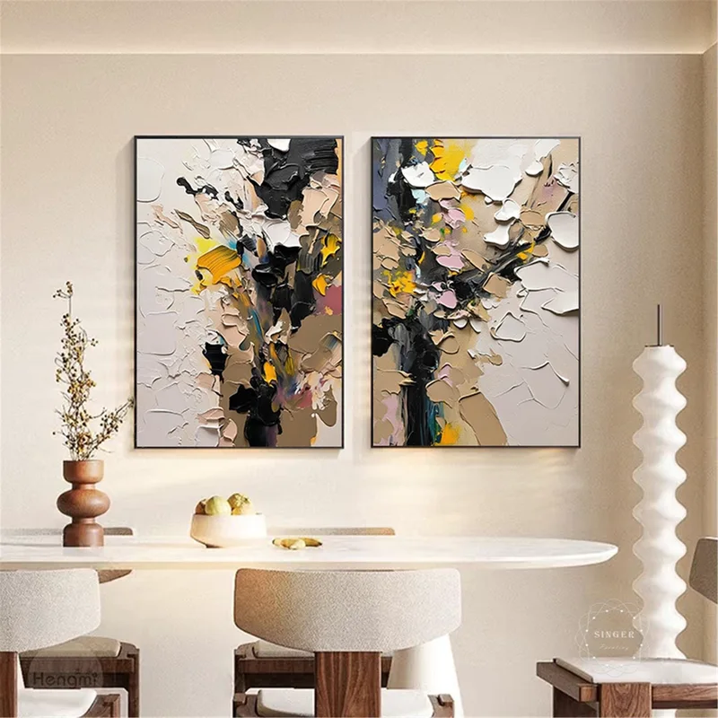 3D Minimalist Abstract Painting for Large Modern Wall Art Decor