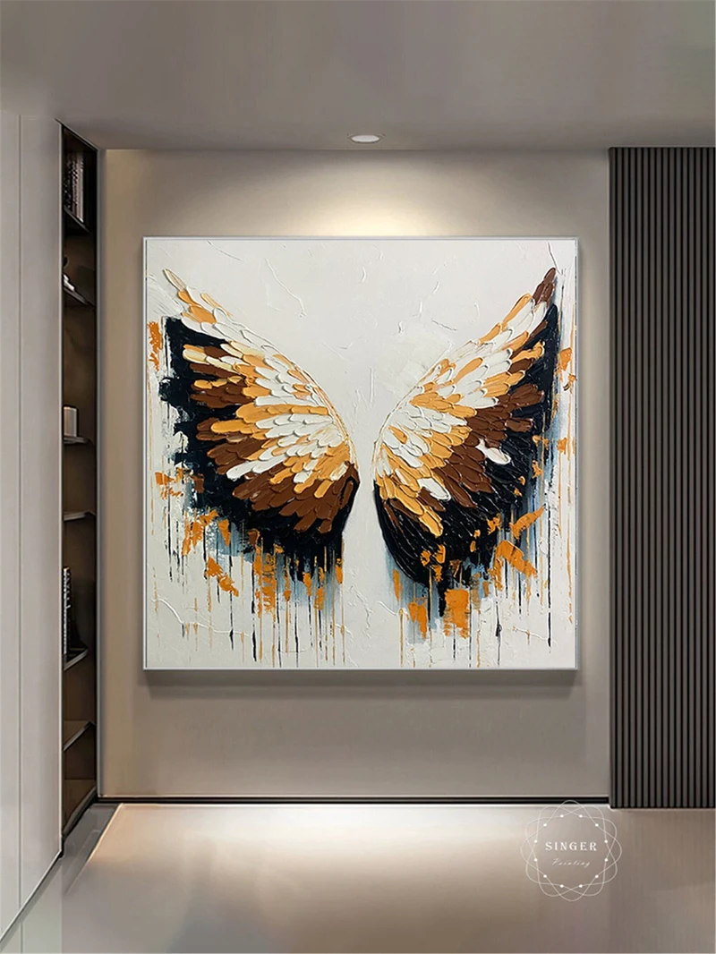 Large Pink Abstract Canvas Painting for Modern Living Room Wall Decor