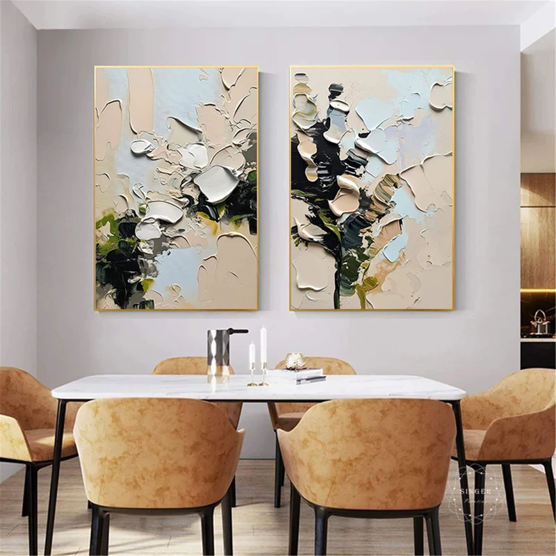 Large 3D Abstract Canvas Art for Modern Living Room Wall Decor