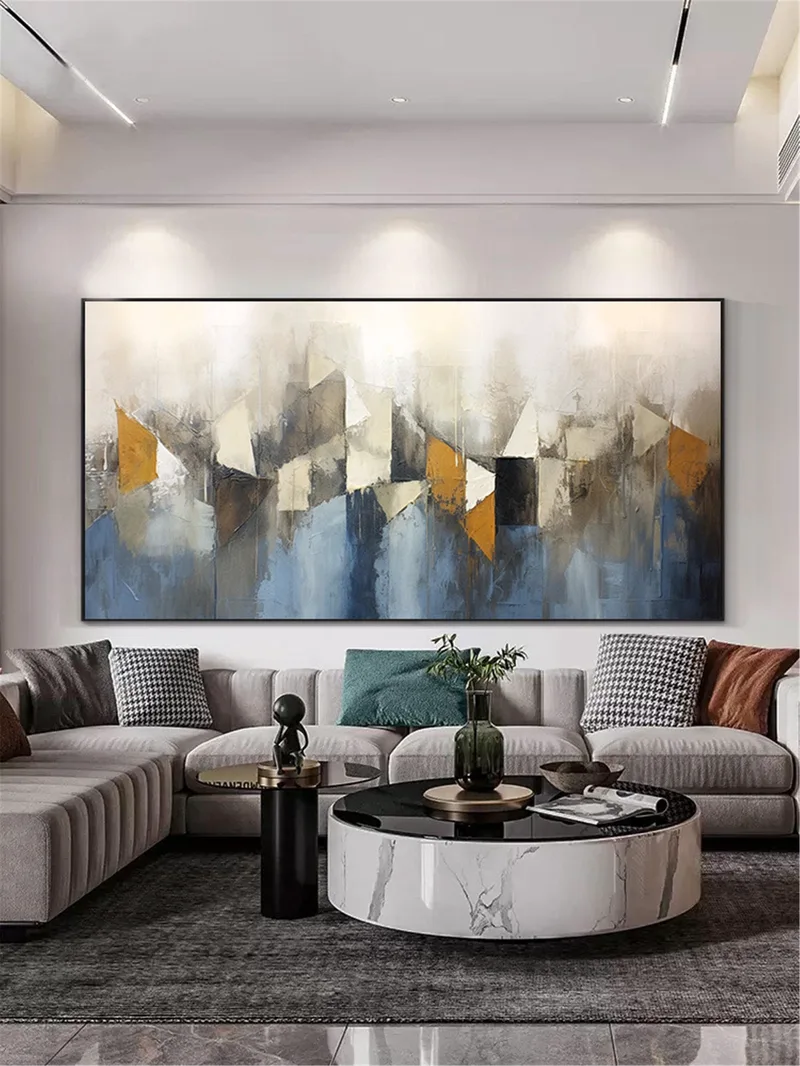 Large Abstract Canvas Painting 3D Texture Modern Framed Art for Sale