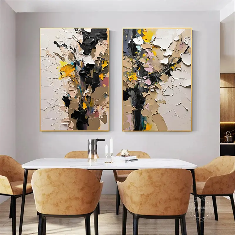 3D Minimalist Abstract Painting for Large Modern Wall Art Decor