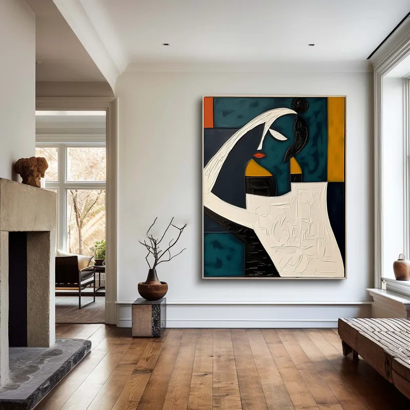 Colorful 3D Textured Oil Painting – Large Modern Abstract Mural