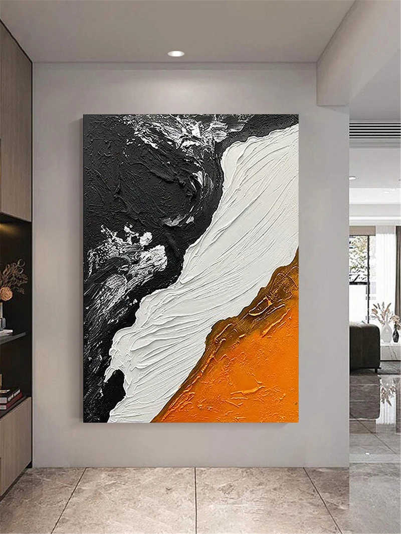 Framed Large Abstract Texture Art 3D Minimalist Canvas Painting Modern