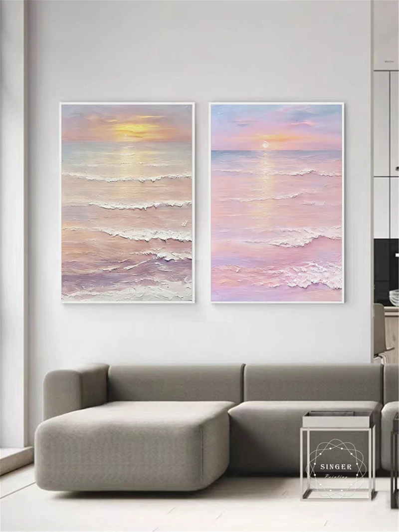 Modern Large Abstract Canvas Painting 3D Textured Framed Artwork Online