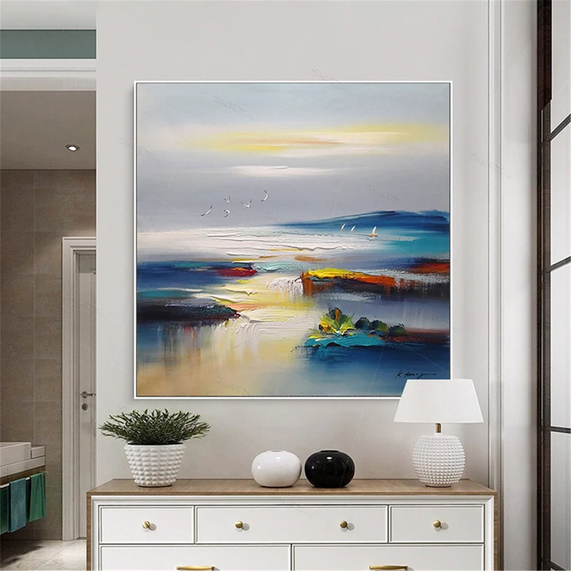 Abstract Painting Large Canvas Framed 3D Textured Modern Artwork Online