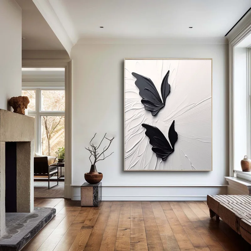 Buy Large Black and White 3D Minimalist Texture Art on Sale