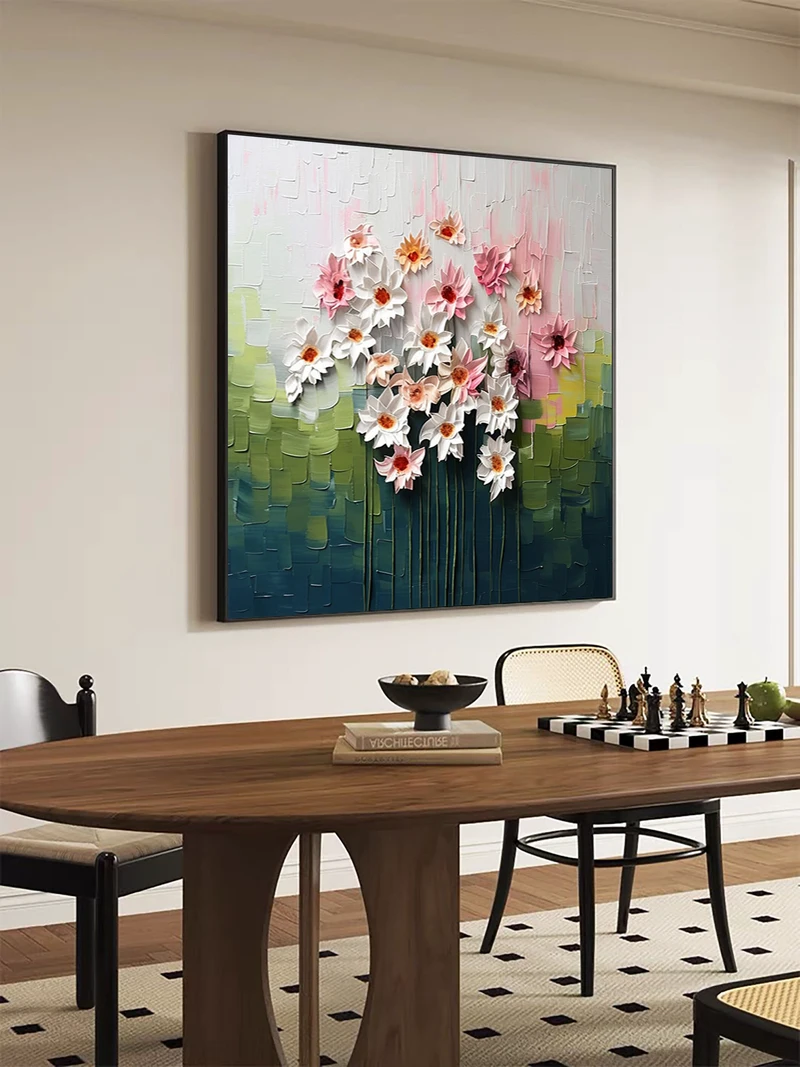 Large Colorful Abstract Oil Painting for Modern Interior Walls