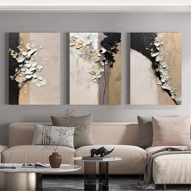 3D Abstract Pink Canvas Art for Minimalist Living Room Wall Decor