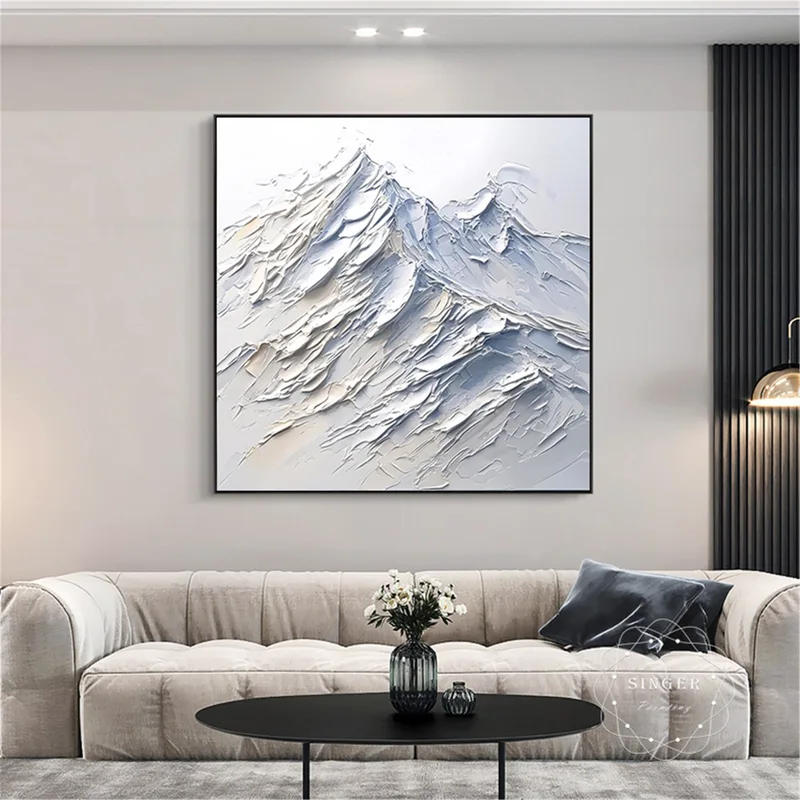 Large Abstract Texture Art Canvas Painting Modern Framed 3D Minimalist