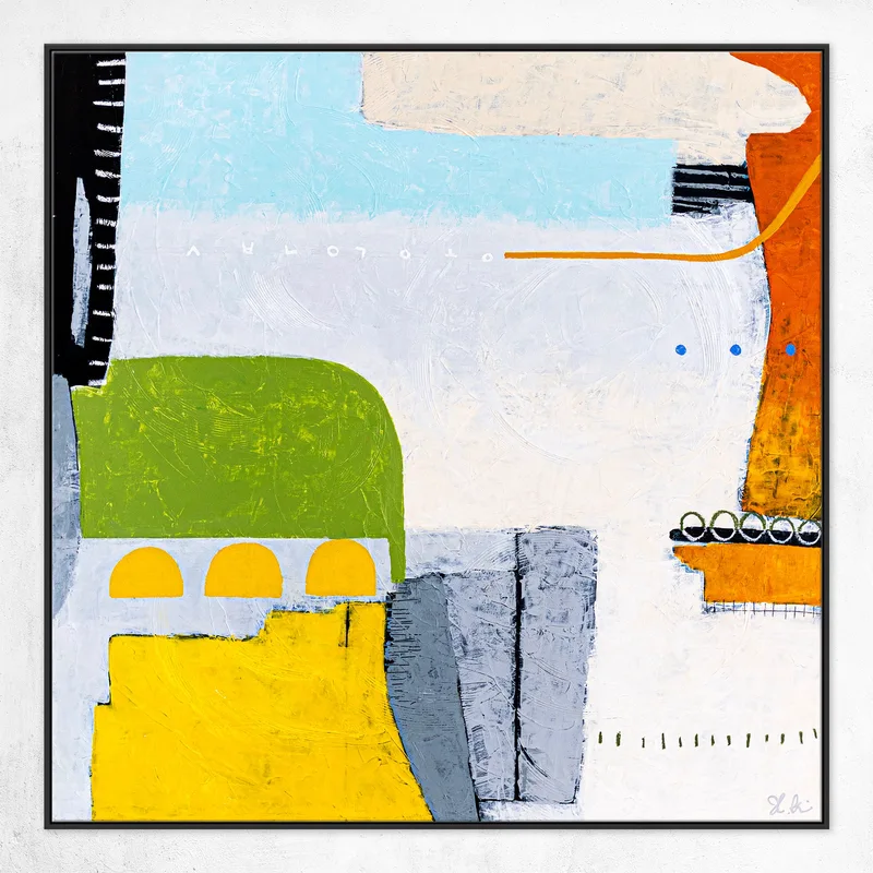 Bright and Cheerful Abstract Colorful Acrylic Painting Original, Playful Modern Canvas Wall Art | Ifle