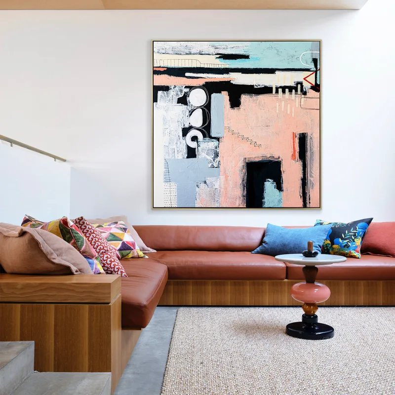 Bold Modern Abstract Original Acrylic Painting, Bold Touches Blurring Lines Canvas Wall Art | Archive of longings
