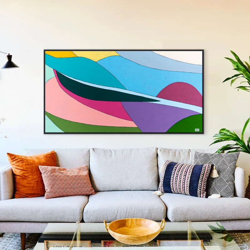 Minimalist Original Abstract Acrylic Painting Capturing the Essence of Wind, Large Modern Canvas Wall Art | Aella