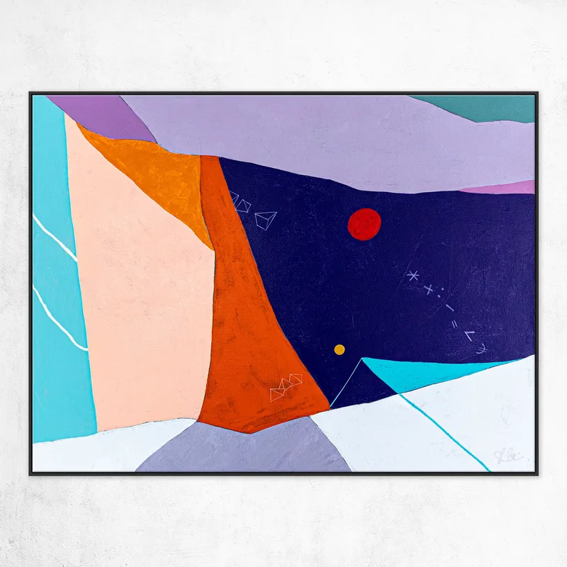 Simple and Unique Large Original Abstract Colorful Painting, Symbolic Expression Modern Canvas Wall Art | Kusnoci