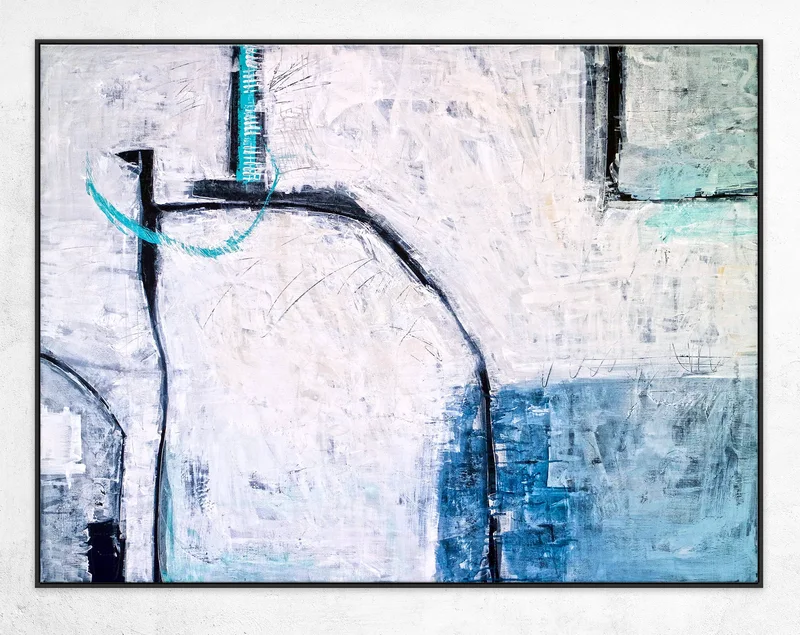 Minimalist Original Abstract Acrylic Painting, Expressionist Contemporary Modern Large Canvas Wall Art | Old modern