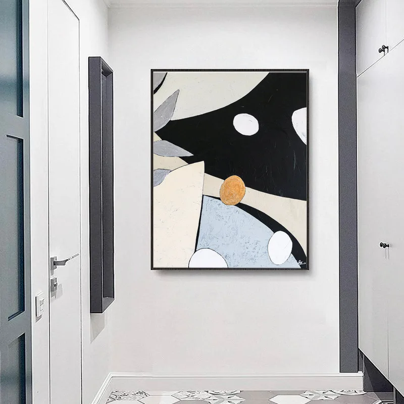 Modern Minimalist Abstract Original Acrylic Painting, Mysterious Moonlight in Contemporary Canvas Wall Art | Nacht