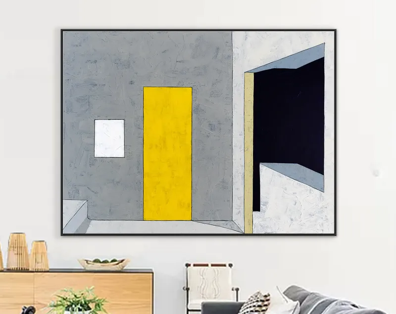 Geometric Minimalism in Abstract Painting, Contemporary Style Simple Original Modern Canvas Wall Art | Limina