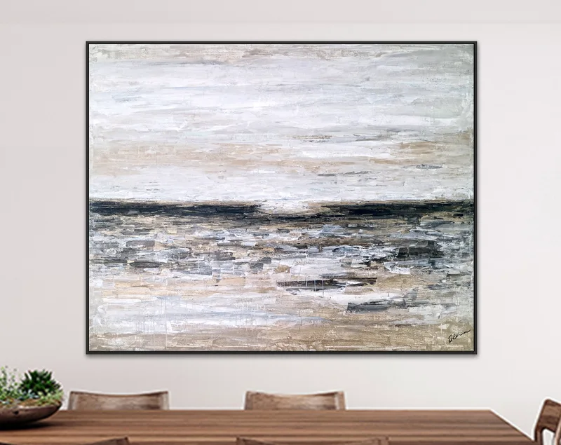 Impressionism & Abstract Expressionist Modern Abstract Original Acrylic Painting, Large Canvas Wall Art | Horizon