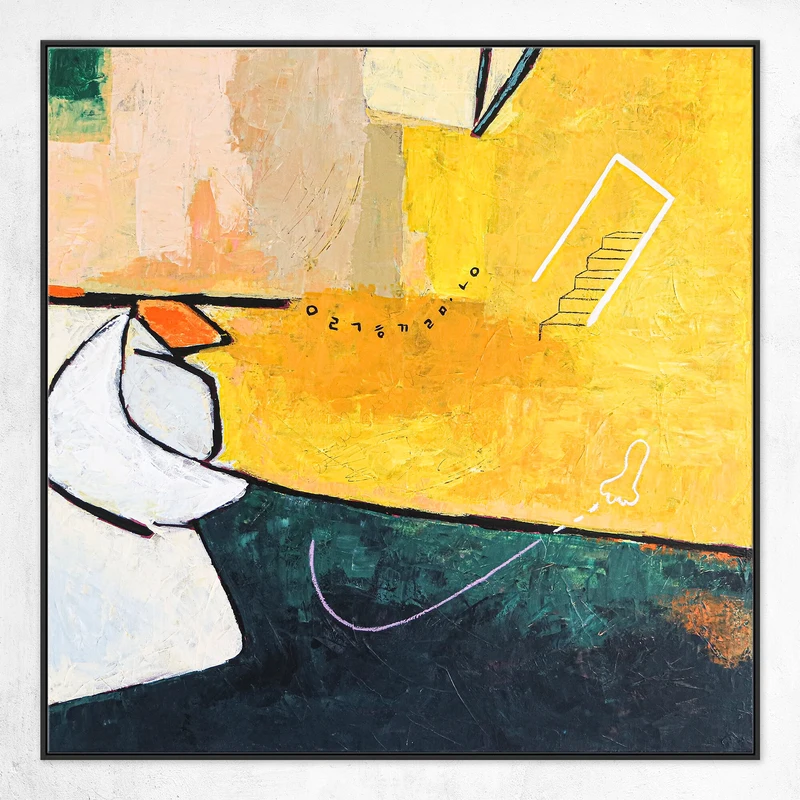 Surrealistic Abstract Original Painting, Large Acrylic Abstract Canvas Wall Art of Unraveling the Modern Paradise | Elysium