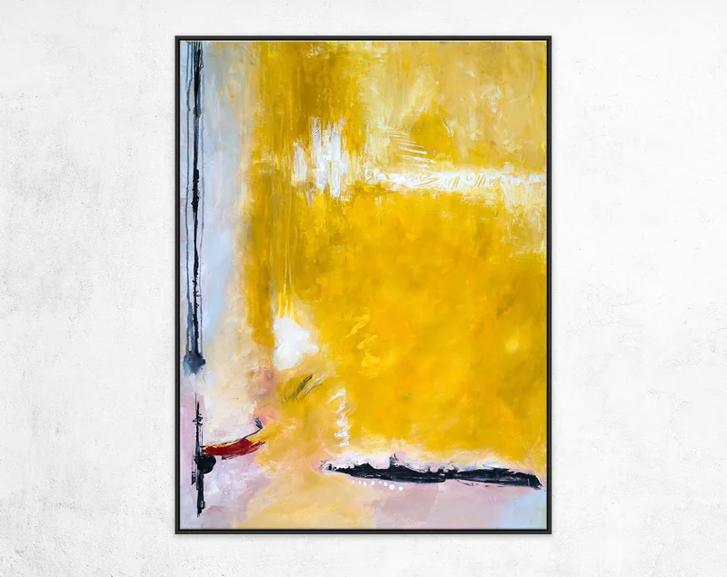 Journey of Yellow in Original Abstract Acrylic Painting, Large Modern Expressionist Canvas Wall Art | Reminiscent