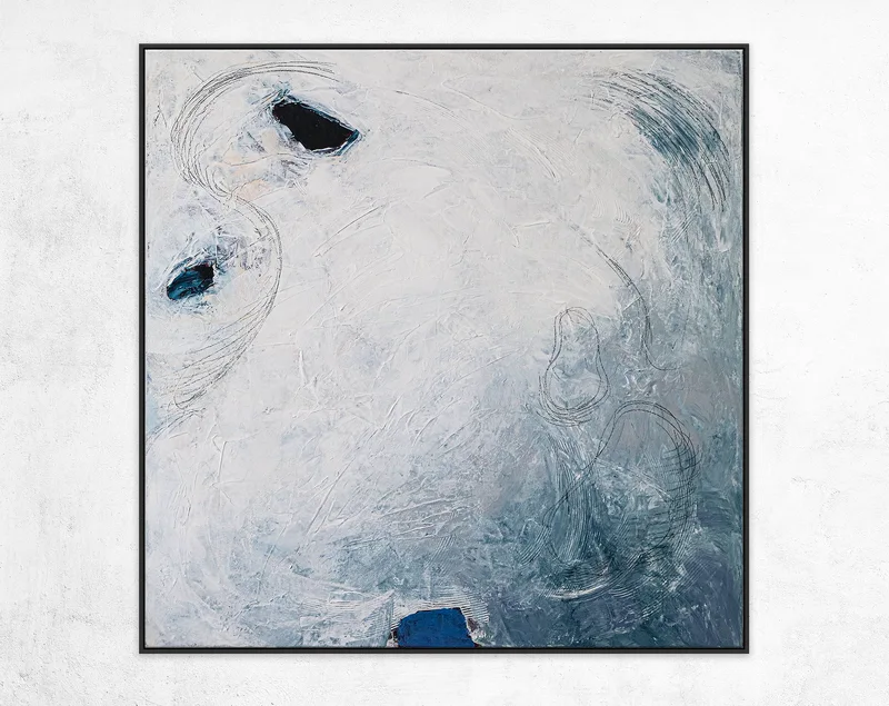 Minimalist Modern Abstract Original Acrylic Painting, Large Canvas Wall Art of Lunar Beauty | A little piece of moon