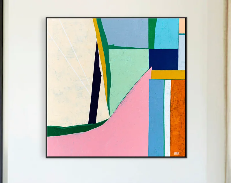 Painting on Canvas Wall Art, Abstract Large Original Modern Colorful Acrylic & Oil Painting, Minimalist Wall Art - Purity