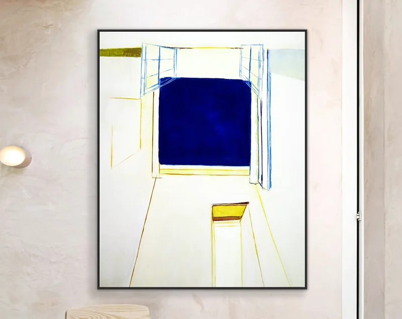 Minimalist Scenic Original Abstract Acrylic Painting, Large Modern Canvas Wall Art Depicting Beautiful Landscapes | Arles