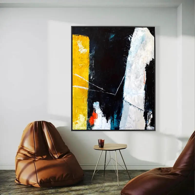 Abstract Painting Original, Playful Moden Painting, Expressionist  Large Acrylic Canvas Wall Art | Connection (Vertical)