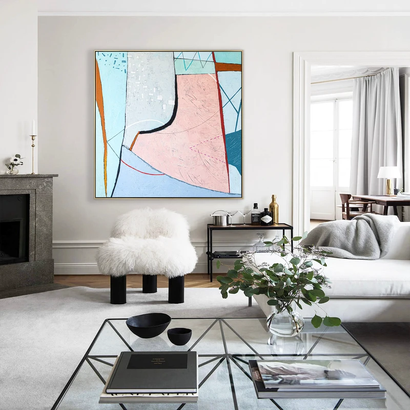 Fantastic Journey Through Delightful Large Abstract Original Acrylic Painting, Contemporary Modern Canvas Wall Art | Ludens