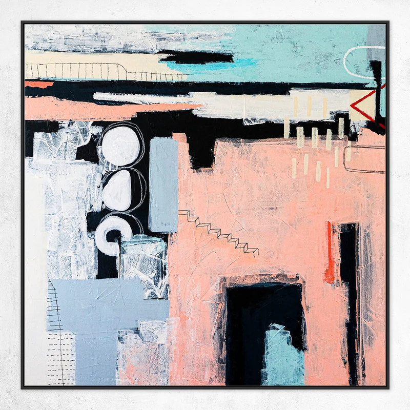 Bold Modern Abstract Original Acrylic Painting, Bold Touches Blurring Lines Canvas Wall Art | Archive of longings