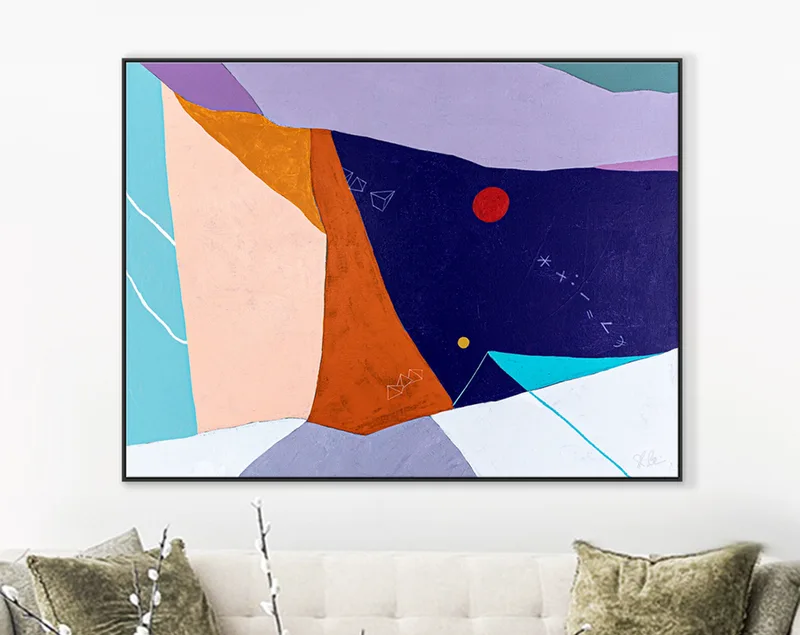 Simple and Unique Large Original Abstract Colorful Painting, Symbolic Expression Modern Canvas Wall Art | Kusnoci