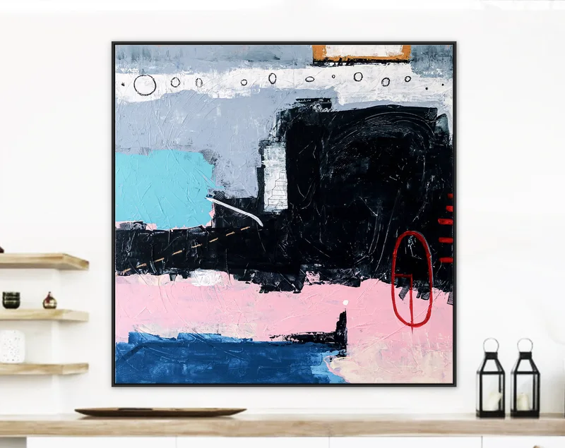 Large Original Abstract Acrylic Painting, Modern Colorful Canvas Wall Art Exploring Consciousness and the Quest for Liberation | The Exit II
