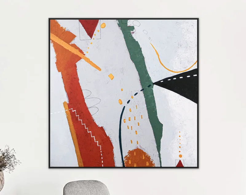 Minimalistic Modern Large Abstract Acrylic Original Painting, Contemporary Canvas Wall Art for Capturing the Freedom of Flight | Black kite