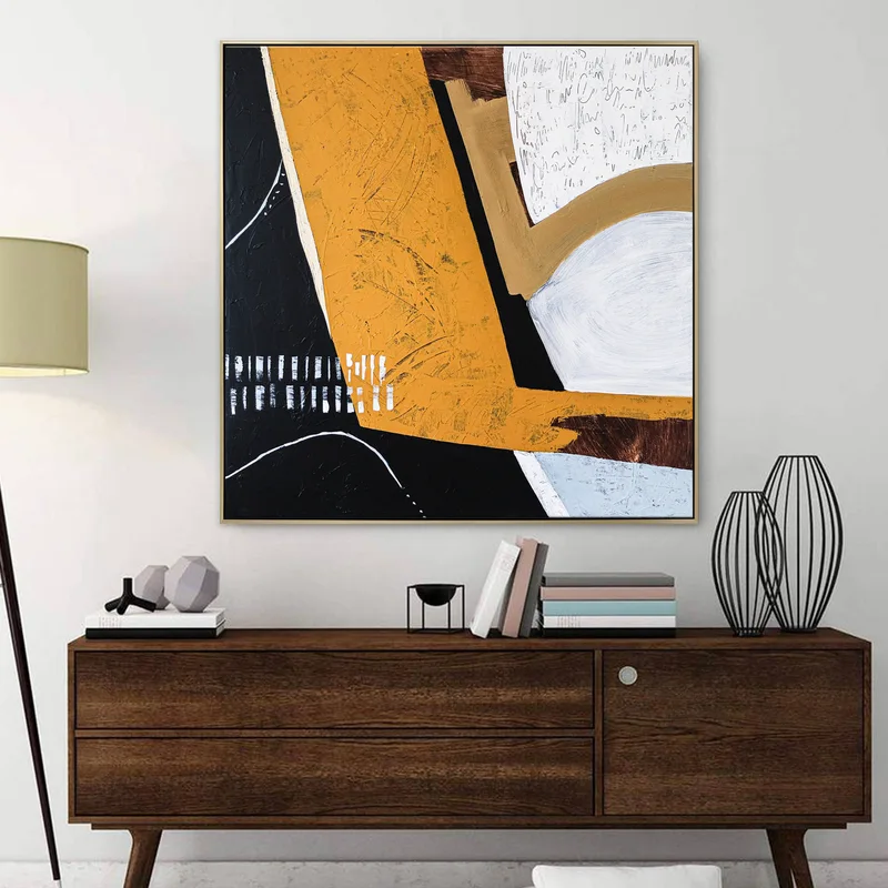 Romantic Anguish Embodied in Large Modern Abstract Original Acrylic Painting, Minimal & Peaceful Canvas Wall Art | Gorki