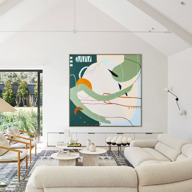 Modern Abstract Original Acrylic Painting in Exploration of Nature's Resilience, Growth Through Contemporary Canvas Wall Art | Planta
