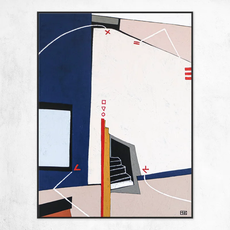 Sophisticated Geometric Abstract Painting, Modern Canvas Wall Art for Your Living Room and Office | Fore