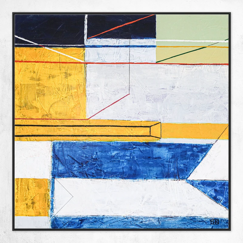 Colorful Emphasis in Modern Abstract Geometric Painting, Original Modern Canvas Wall Art | Abstract variation I