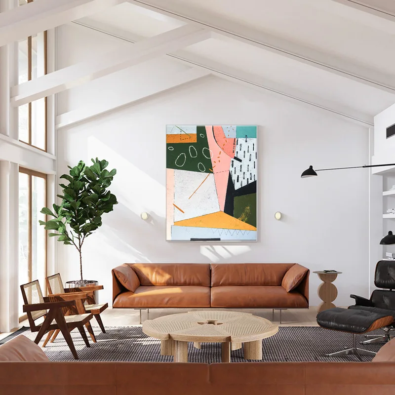 Original Large Modern Abstract Acrylic Painting of Visual Translation of Silence, Colorful Contemporary Canvas Wall Art | Tacet